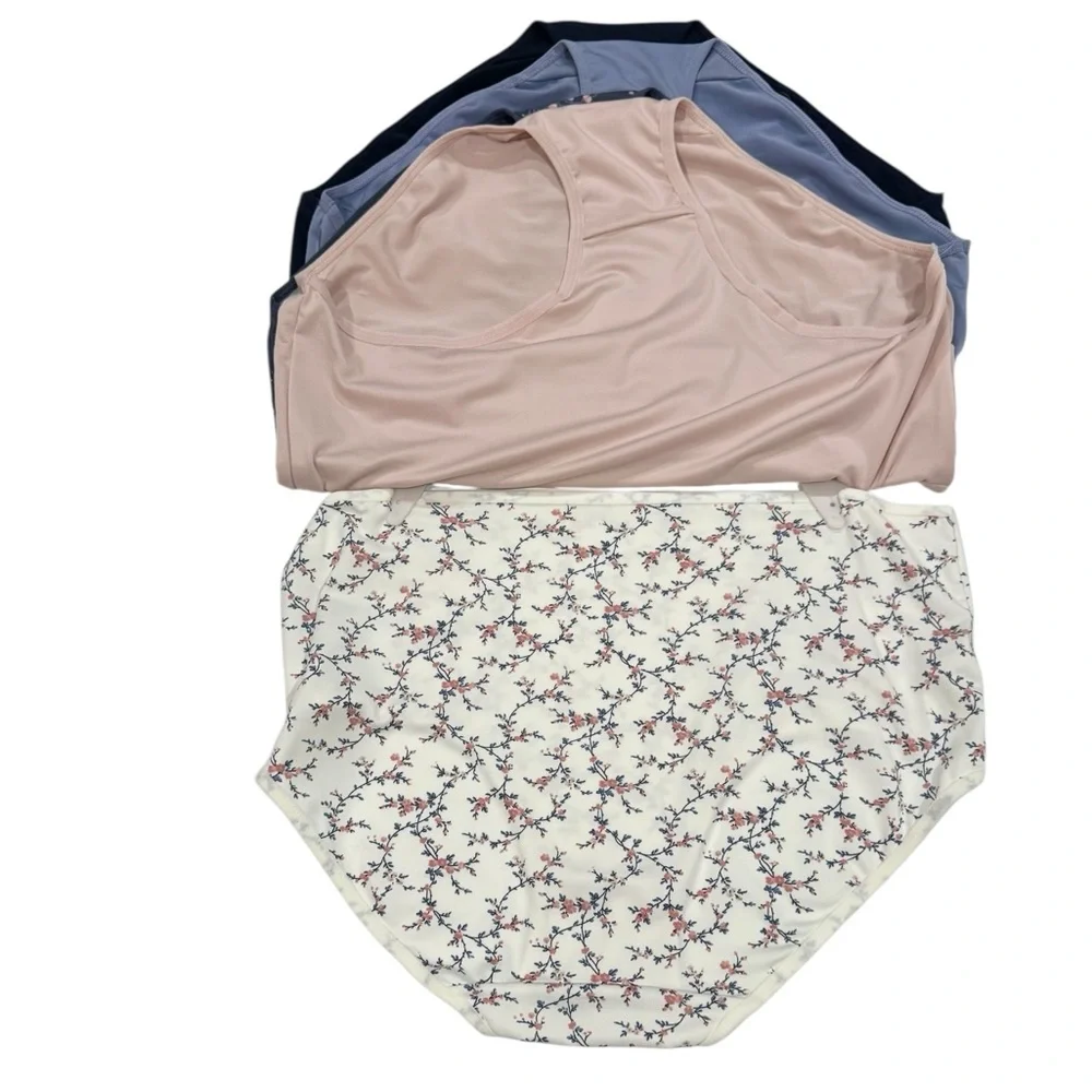 LAURA ASHLEY 5 Pack Briefs Panties Soft Comfy Stretch Floral Solids NWT 2X - Picture 14 of 14